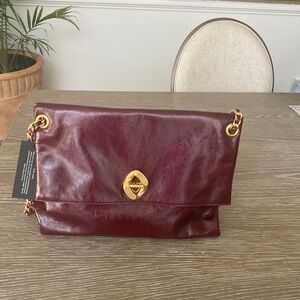 Rebecca Minkoff G Flap leather bag,  port burgundy